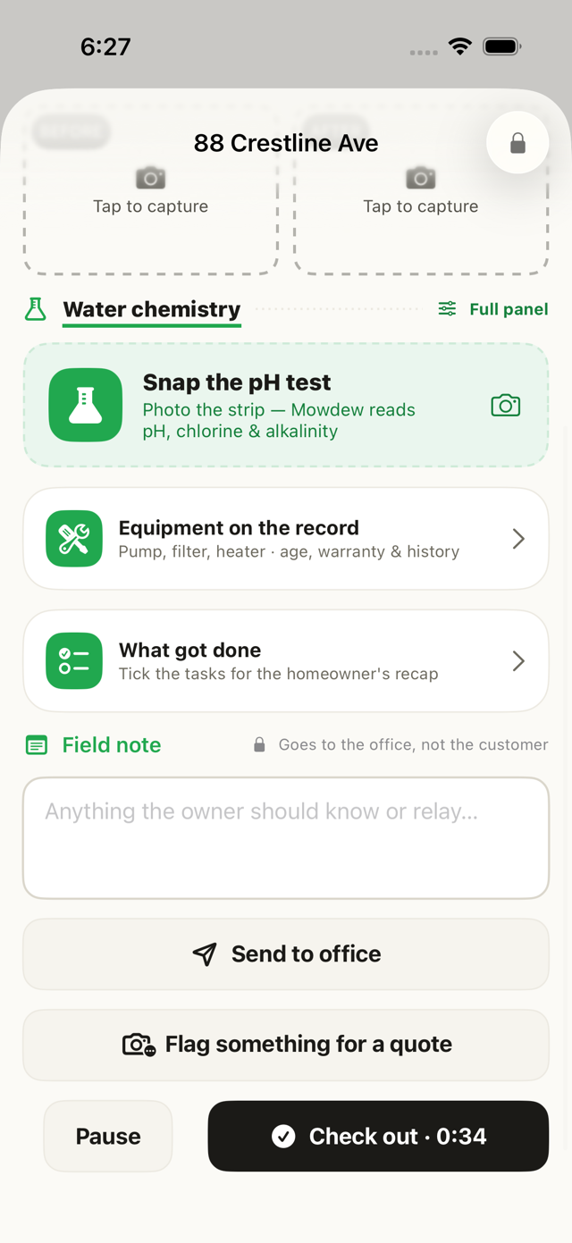 Send a field note to the office on iPhone