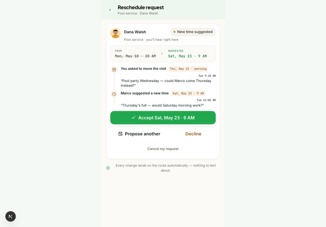 Reschedule a visit on Web