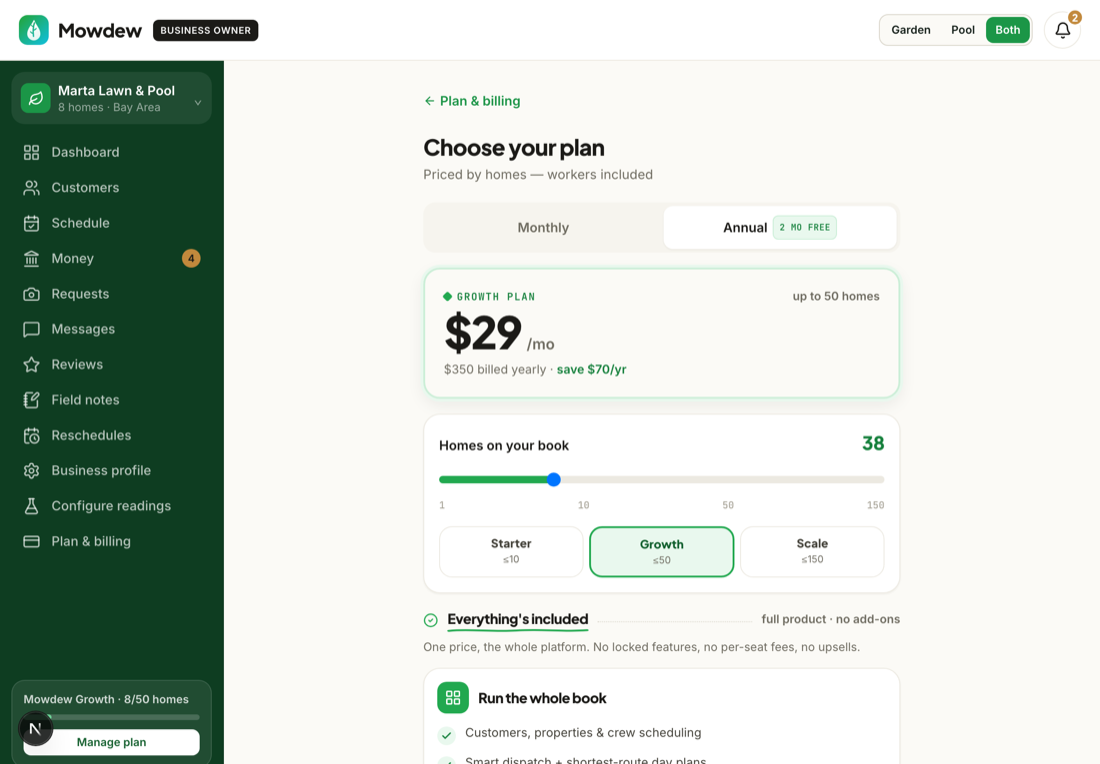 Subscription & plans on Web